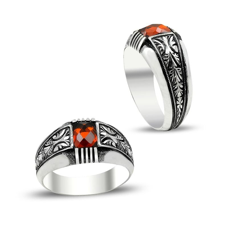 Beelo Silver 925K Gümüş Erzurum El işi Erkek Yüzük