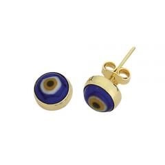 Beelo Gold 14K Altın Seramik Nazar Küpe EGZ026