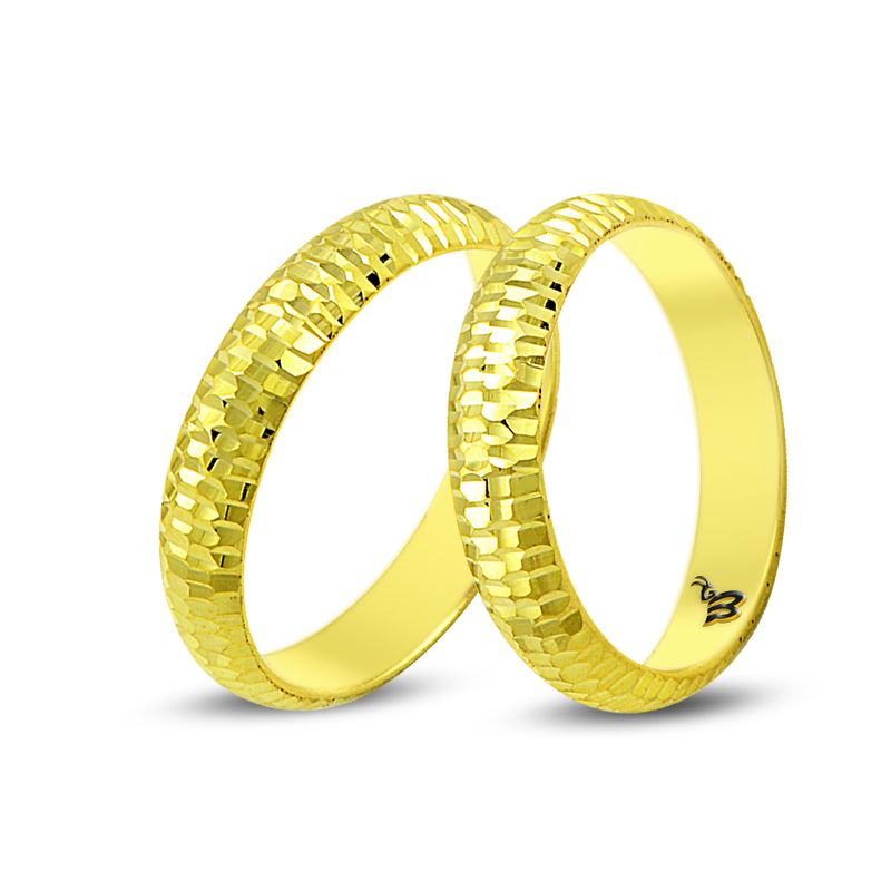 Beelo Gold 14K Altın Fantazi Alyans Yüzük BGHBD002