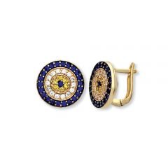 Beelo Gold 14K Altın Taşlı Sinyora Nazar Küpe ESNY003