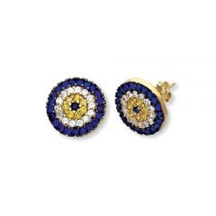 Beelo Gold 14K Altın Taşlı Sinyora Nazar Küpe ESNY004