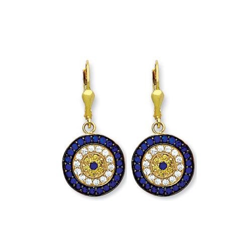 Beelo Gold 14K Altın Taşlı Sinyora Nazar Küpe ESNY006