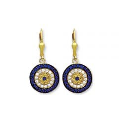 Beelo Gold 14K Altın Taşlı Sinyora Nazar Küpe ESNY006