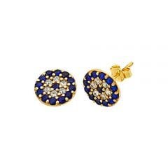 Beelo Gold 14K Altın Taşlı Sinyora Nazar Küpe ESNY012