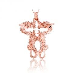 Beelo Gold 14K Altın İkiz Ejderha Kolye