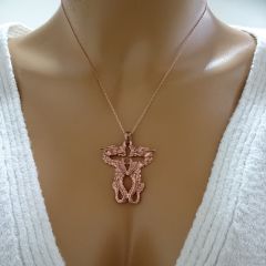 Beelo Gold 14K Altın İkiz Ejderha Kolye