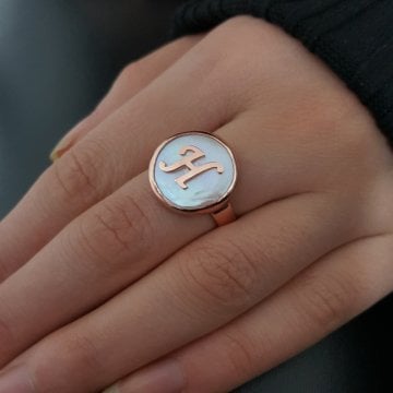 Beelo Silver  925K Gümüş Tasarım Harfli Yüzük