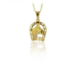 Beelo Gold 14K Altın Nal At Şans Kolye