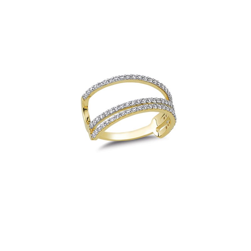 Beelo Gold 14K Altın Tasarım Taşlı Yüzük