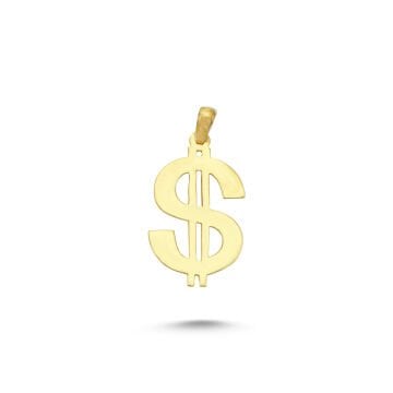 Beelo Gold 14K Altın Dolar Kolye Ucu