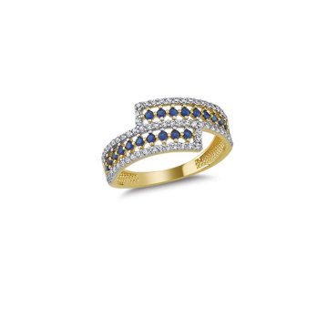 Beelo Gold 14K Altın Tasarım Taşlı Yüzük