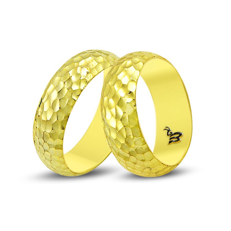 Beelo Gold 14K Altın Fantazi Alyans Yüzük BGHBD004