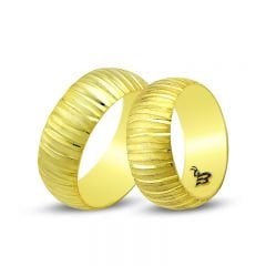 Beelo Gold 14K Altın Fantazi Alyans Yüzük BGHBD006