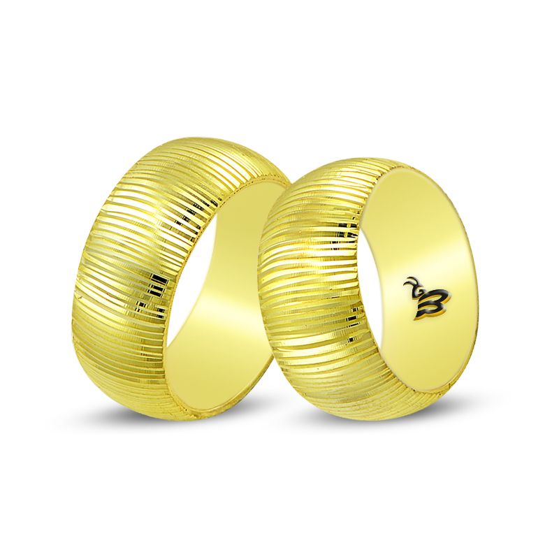 Beelo Gold 14K Altın Fantazi Alyans Yüzük BGHBD007