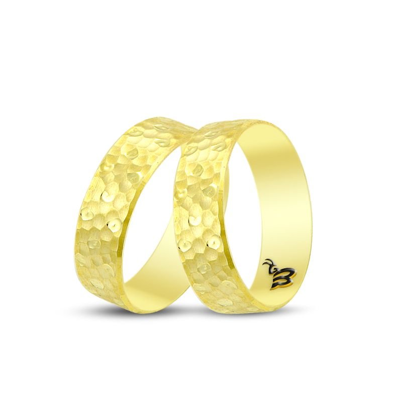 Beelo Gold 14K Altın Fantazi Alyans Yüzük BGHBD009