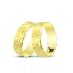 Beelo Gold 14K Altın Fantazi Alyans Yüzük BGHBD009