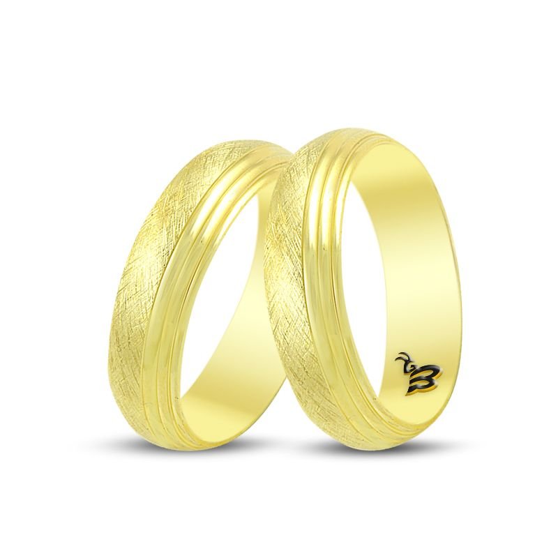 Beelo Gold 14K Altın Fantazi Alyans Yüzük BGHBD0010
