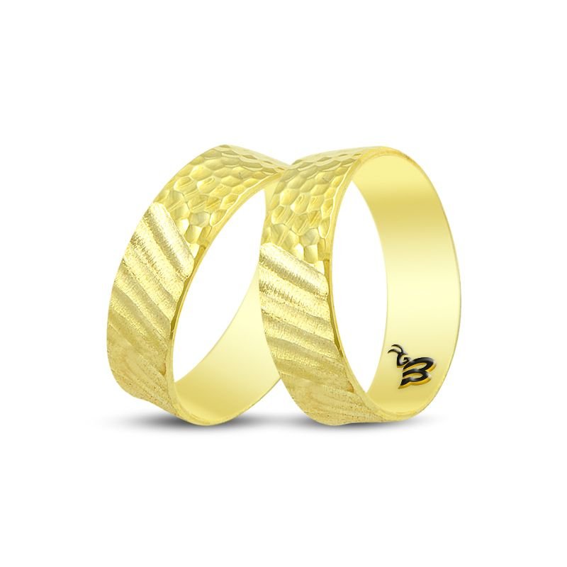 Beelo Gold 14K Altın Fantazi Alyans Yüzük BGHBD0011