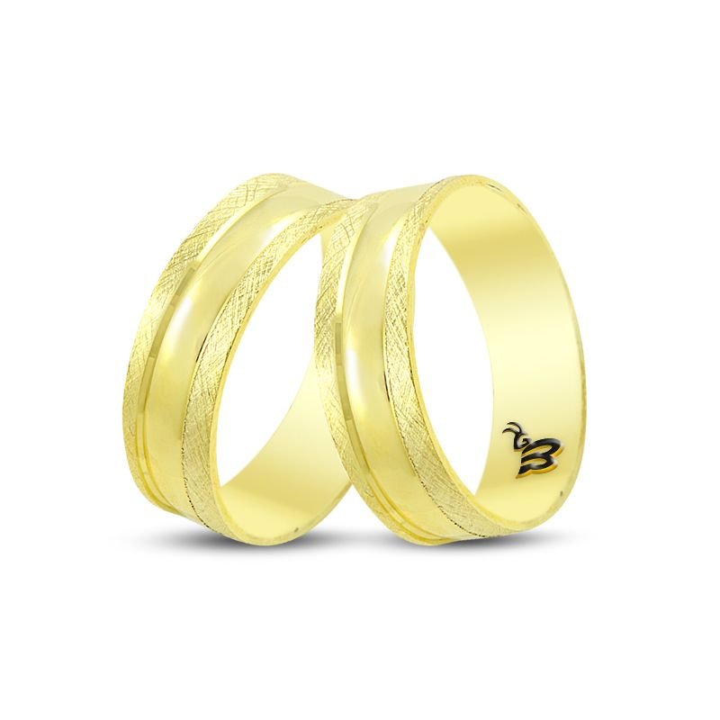 Beelo Gold 14K Altın Fantazi Alyans Yüzük BGHBD0012