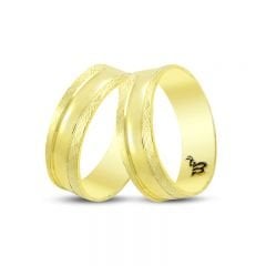 Beelo Gold 14K Altın Fantazi Alyans Yüzük BGHBD0012