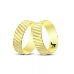 Beelo Gold 14K Altın Fantazi Alyans Yüzük BGHBD0014
