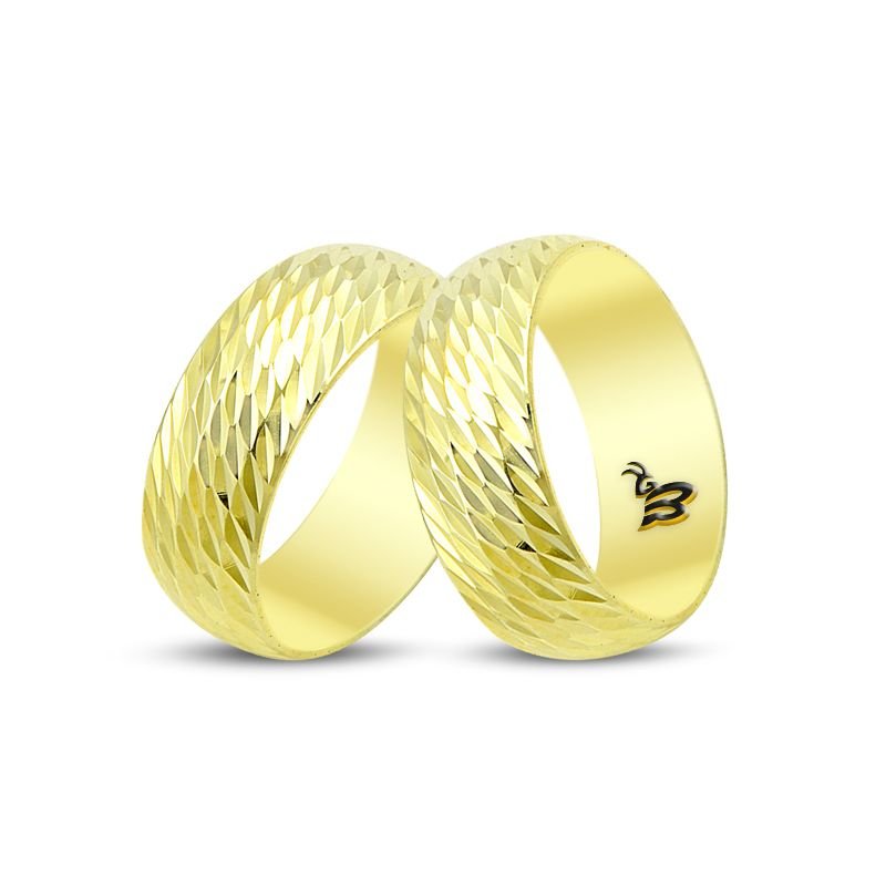Beelo Gold 14K Altın Fantazi Alyans Yüzük BGHBD0016
