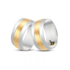 Beelo Gold 14K Altın Fantazi Alyans Yüzük BGHBD0021