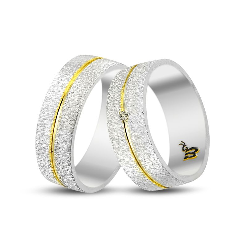 Beelo Gold 14K Altın Fantazi Alyans Yüzük BGHBD0023