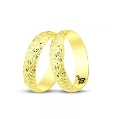 Beelo Gold 14K Altın Fantazi Alyans Yüzük BGHBD0028