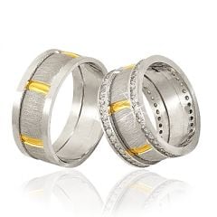 Beelo Silver 925K Gümüş İkili Alyans Yüzük