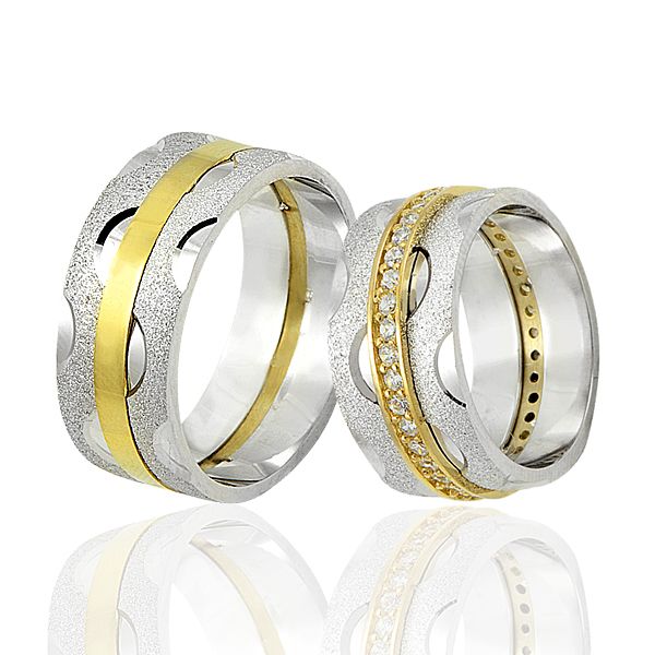 Beelo Silver 925K Gümüş İkili Alyans Yüzük