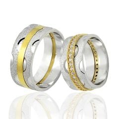 Beelo Silver 925K Gümüş İkili Alyans Yüzük