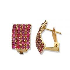 Beelo Gold 14K Altın Hastaşlı Yakut Küpe EHT005