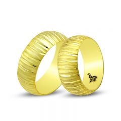 Beelo Gold 14K Altın Fantazi Alyans Yüzük BGHBD0038