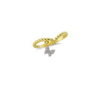 Beelo Gold 14K Altın Kelebekli Yüzük