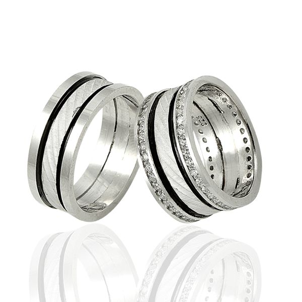 Beelo Silver 925K Gümüş İkili Alyans Yüzük