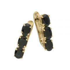 Beelo Gold 14K Altın Hastaşlı  Safir Küpe EHT010