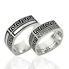 Beelo Silver 925K Gümüş İkili Alyans Yüzük