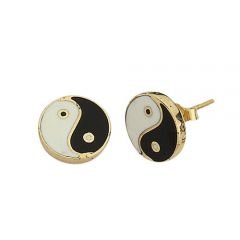 Beelo Gold 14K Altın Yin Yang Küpe EML008
