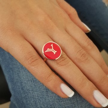 Beelo Silver  925K Gümüş Tasarım Y Harfli Yüzük