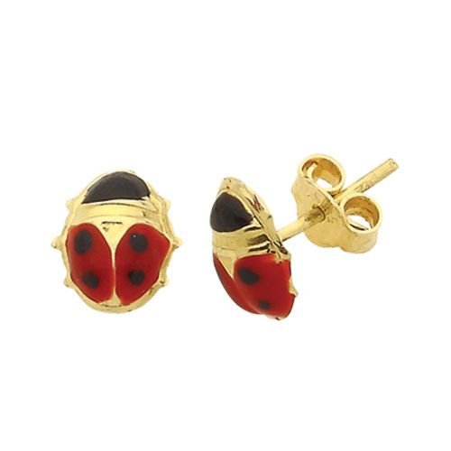 Beelo Gold 14K Altın Uğur Böceği Küpe EML020
