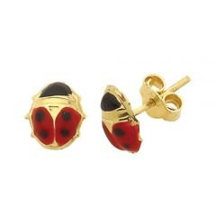 Beelo Gold 14K Altın Uğur Böceği Küpe EML020