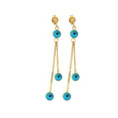Beelo Gold 14K Altın Sallantı Nazar Küpe