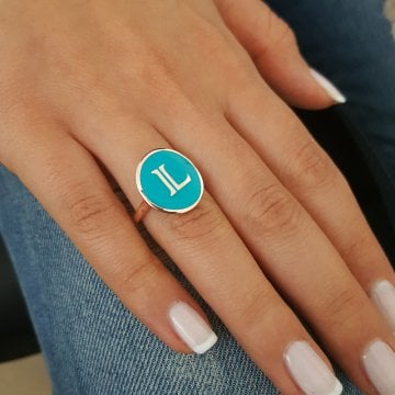 Beelo Silver  925K Gümüş Tasarım L Harfli Yüzük