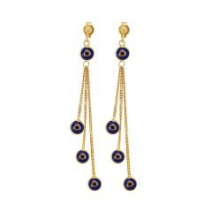 Beelo Gold 14K Altın Sallantı Nazar Küpe