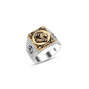 Beelo Silver 925K Gümüş Aslan Başı Erkek Yüzük