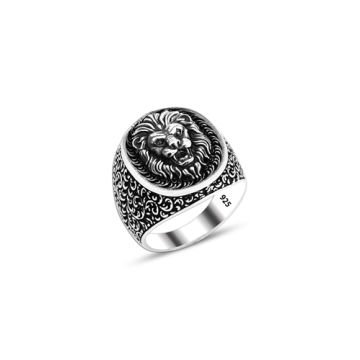 Beelo Silver 925K Gümüş Aslan Başı Erkek Yüzük