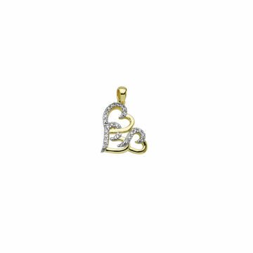 Beelo Gold 14K Altın Taşlı Kalp Kolye Ucu