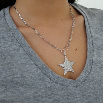 Beelo Silver 925K Gümüş Tasarım Yıldız  Kolye