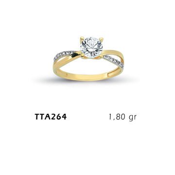 Beelo Gold 14K Altın Tek Taş Yüzük BGTTA264